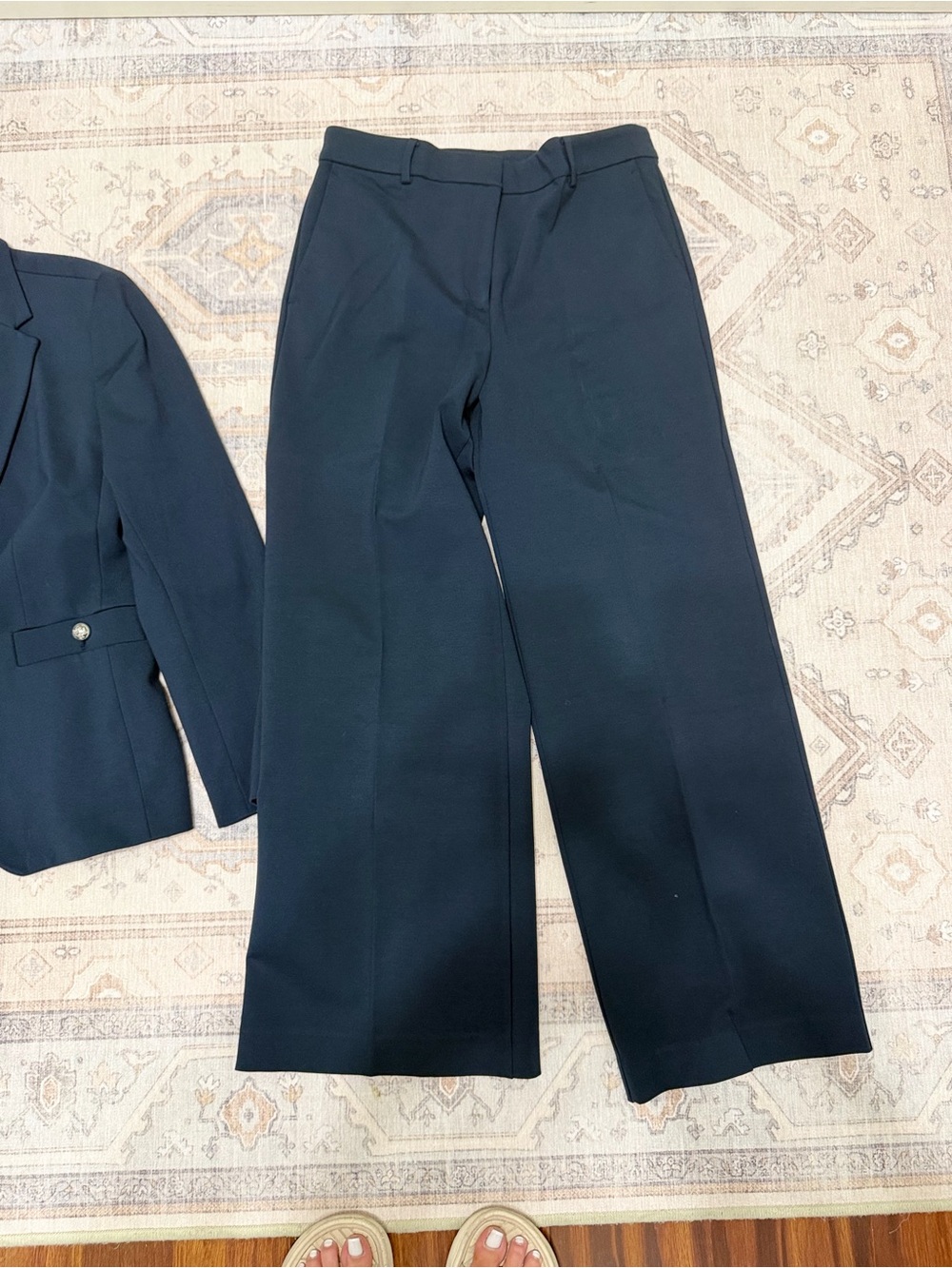 Ann Taylor Navy Tailored Blazer & Wide-Leg Pants - Picture 3 of 3